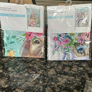 CREATOLOGY GARDEN FLAG WELCOME 12x18  LOT OF 2